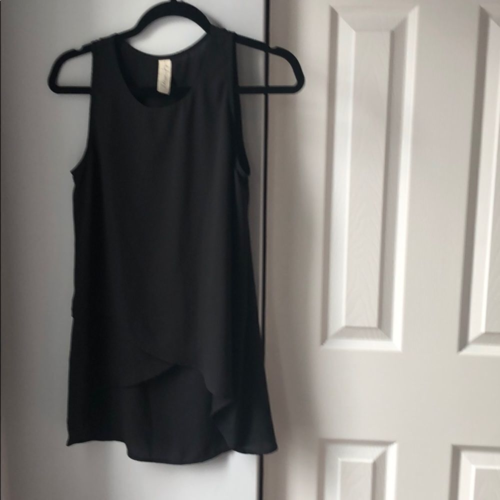 Allison Joy flowy high-low sleeveless blouse XS
